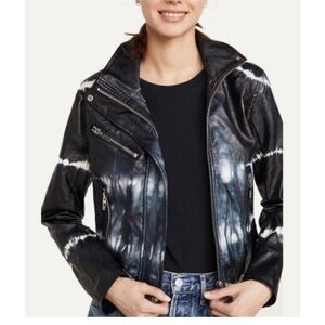 Blank NYC Black and White Leather Jacket